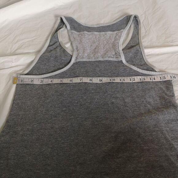 Adidas Ladies Racer Back Tank Top Medium Gray - Picture 10 of 16